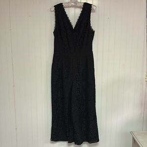 Anthropologie Black Lace Petite Jumpsuit